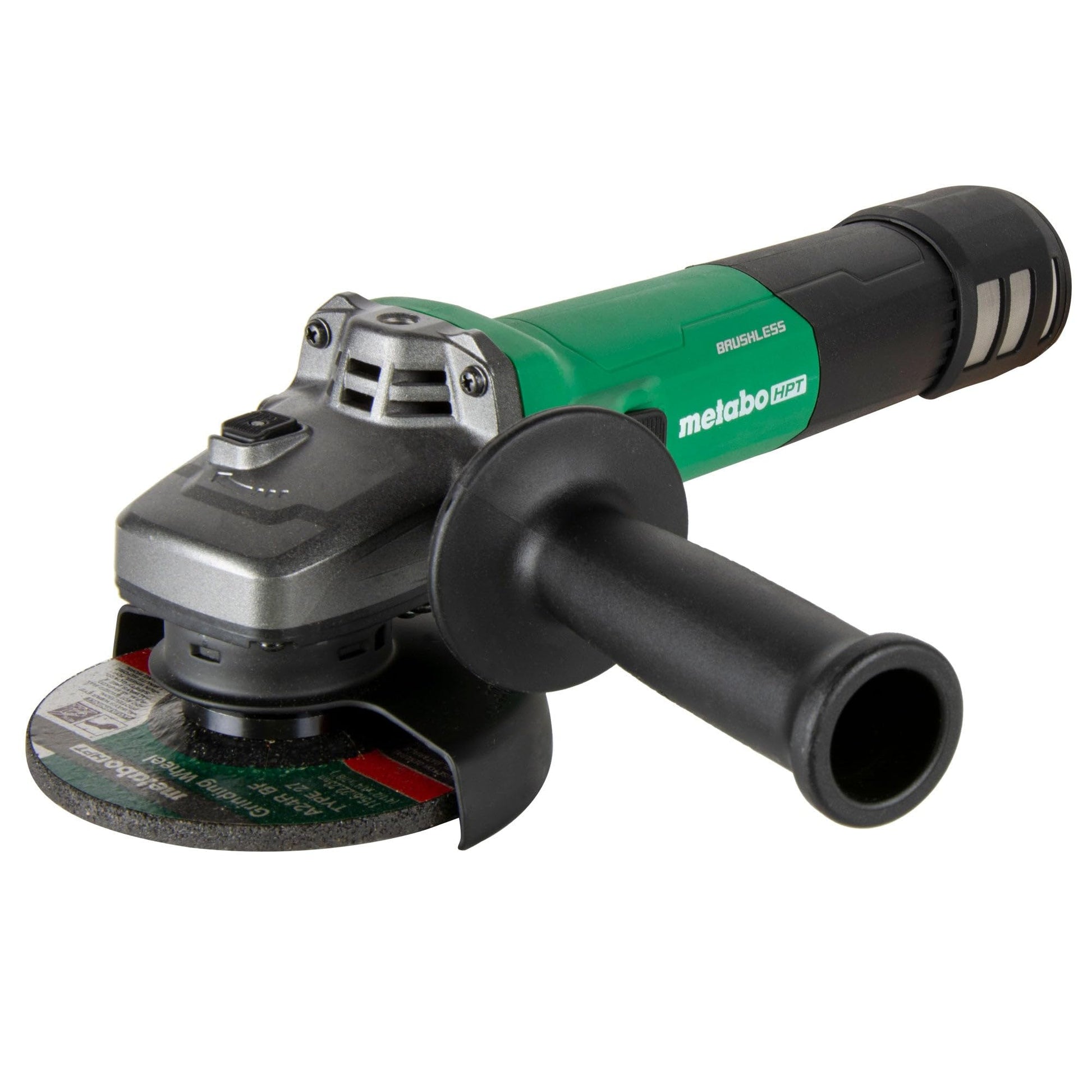 Metabo HPT Angle Grinder | 4-1/2-Inch | 12 Amp | AC Brushless Motor | Variable Speed | 3-Position Side Handle | G12VE2 - WoodArtSupply