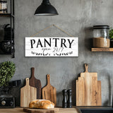 1 KINGO Rustic Pantry Signs Wall Decor: Farmhouse Kitchen Wall Art 6" x 14.5" Canvas Print Decorative Plaque Wall Hanging Open 24/7 Sign for Pantry Dining Room Home Decor 1 KINGO