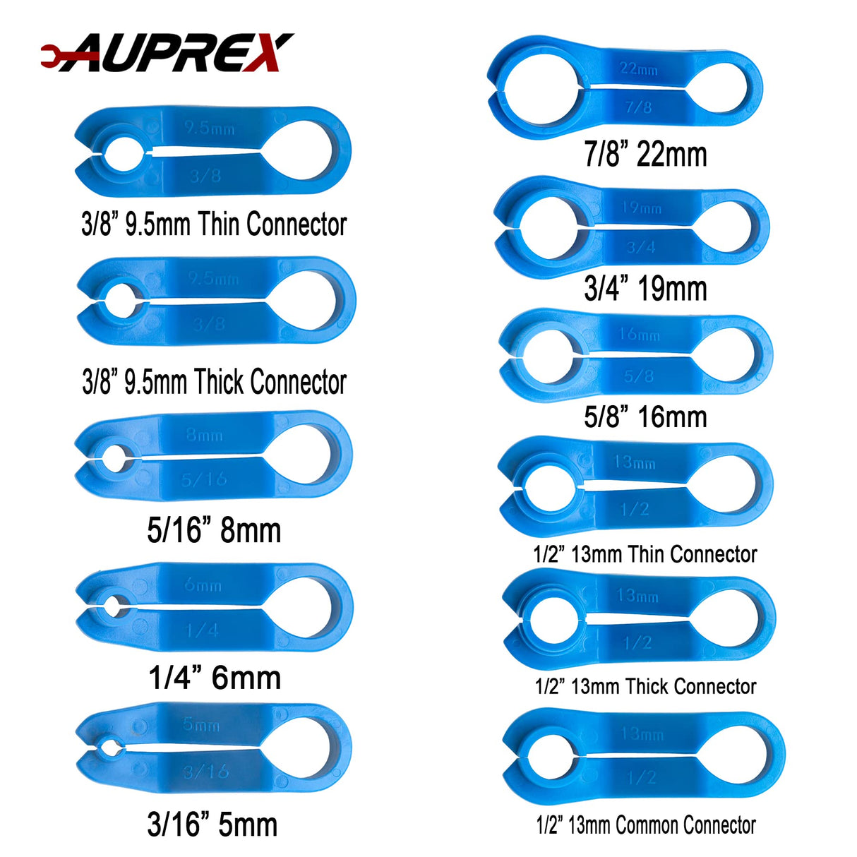 AUPREX 11 PCS AC/Fuel Line Disconnect Removal Tool Set for Ford and Others, Transmission Oil Cooler Line Quick Disconnect Kit from 3/16 to 7/8 Inch AUPREX