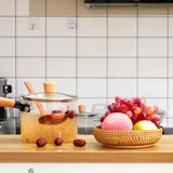 Hushee 3 Pcs Small Round Keys Basket for Entryway Woven Bowl Basket Rattan Wicker Round Tray Organizing for Keys Wallet Cell Phone Tabletop Serving Fruit Food Holder Decorative Table Storage Hushee