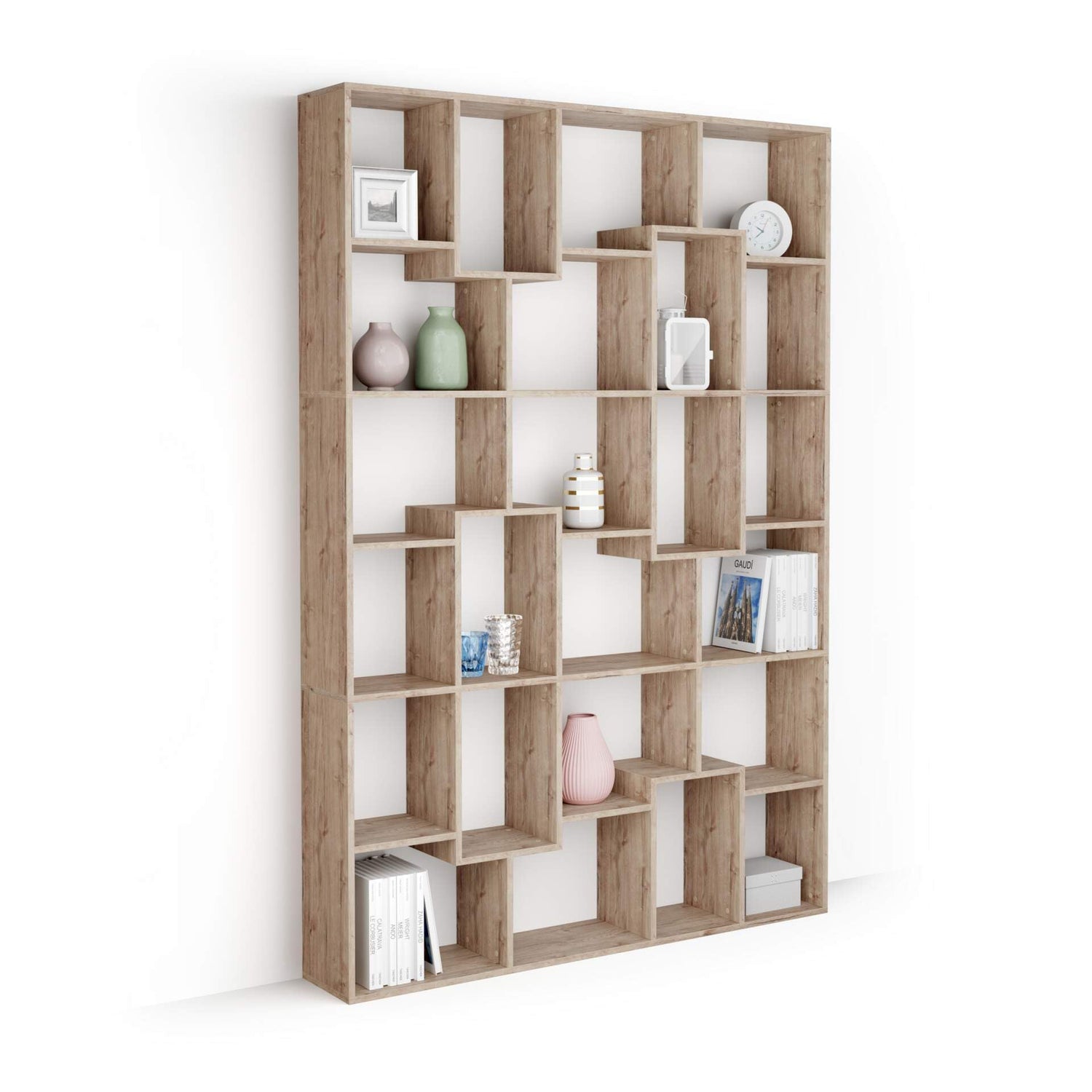 Iacopo M Modern Oak Bookcase - Versatile Storage Solution for Home and Office Mobili Fiver