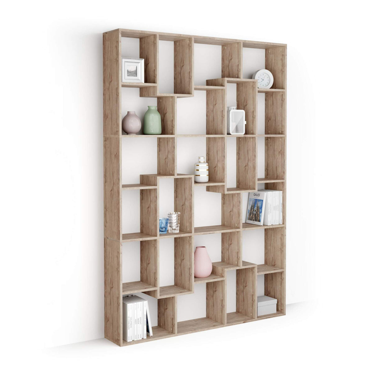 Iacopo M Modern Oak Bookcase - Versatile Storage Solution for Home and Office Mobili Fiver