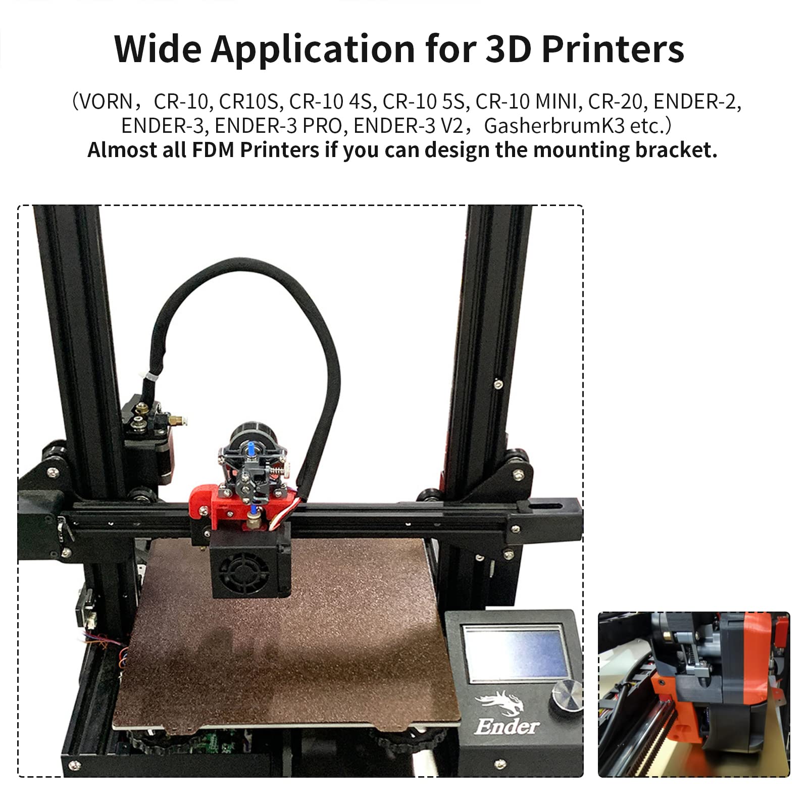 FYSETC CNC All Metal Sherpa Mini Extruder Light Weight Kit with 36 Moons Motor High Temperature Resistance Machined Part Compatible with Voron2.4 Ender-3 V2 CR-10 S Ender-2 Prusai3 FDM 3D Pri - WoodArtSupply