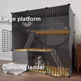 GUQASDV Black Cat Cage, Catio Indoor Cat Enclosure, Enclosed Cat Playpen, Cat House with Enclosed Litter Box Quick Assembly for Ferret, Chinchilla, Small Animals(75x49x111cm) GUQASDV
