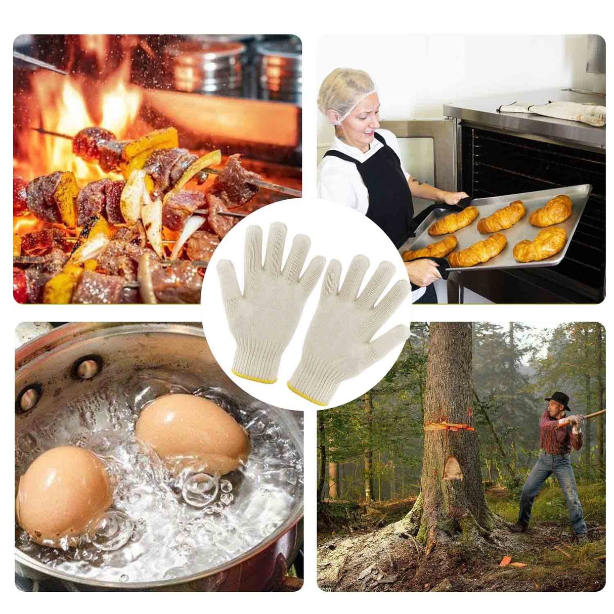 4 Pairs Oven Gloves with Fingers,Heat Resistant Gloves for Cooking,Grill Gloves,BBQ Gloves,Heat Resistant Gloves for Sublimation for Men/Women SAIDIC