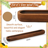 Thyle 2 Set Small Dough Bowls 12 x 1.7 x 1 Inch Wood Tray Hand Carved Narrow Decorative Bowl Canoe Style Long Tray for Candle Making Rustic Table Centerpiece Home Display Accessories Thyle