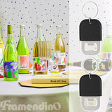 Framendino, 24 Pack Sublimation Leather Bottle Opener Keychain Stainless Steel Beer Openers Blanks for Wedding Party Favors Black Framendino