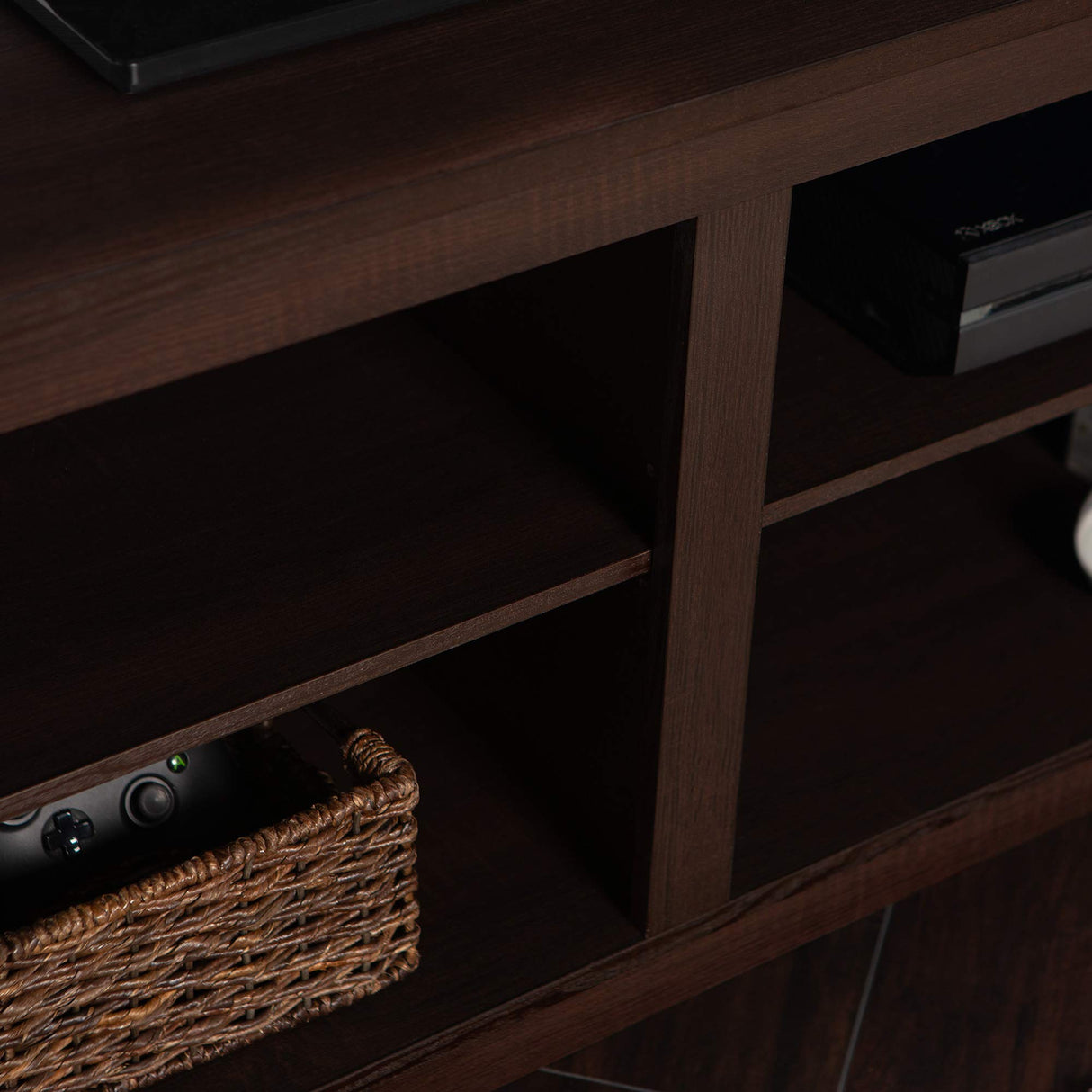 Walker Edison Maxwell Classic 2 Shelf Corner TV Stand for TVs up to 65 Inches, 58 Inch, Espresso Walker Edison