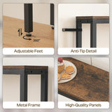 YATINEY L Shaped Console Table, 5.9" Long Narrow Sofa Table, Behind Couch Table, Entryway Table with 2 Outlets and 2 USB Ports, for Living Room, Hallway, 3 Assembly Options, Rustic Brown CT07UBR YATINEY