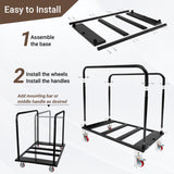 Eastrexon Folding Table Cart, Heavy Duty Table Dolly w/ 5" PU Swivel Wheels, Drywall Dolly Cart w/ 1800 LBS & 10 Table Capacity for Party Events, Hotel, Factory, Warehouse, (45.6" L x 29" W x 39" H) Eastrexon