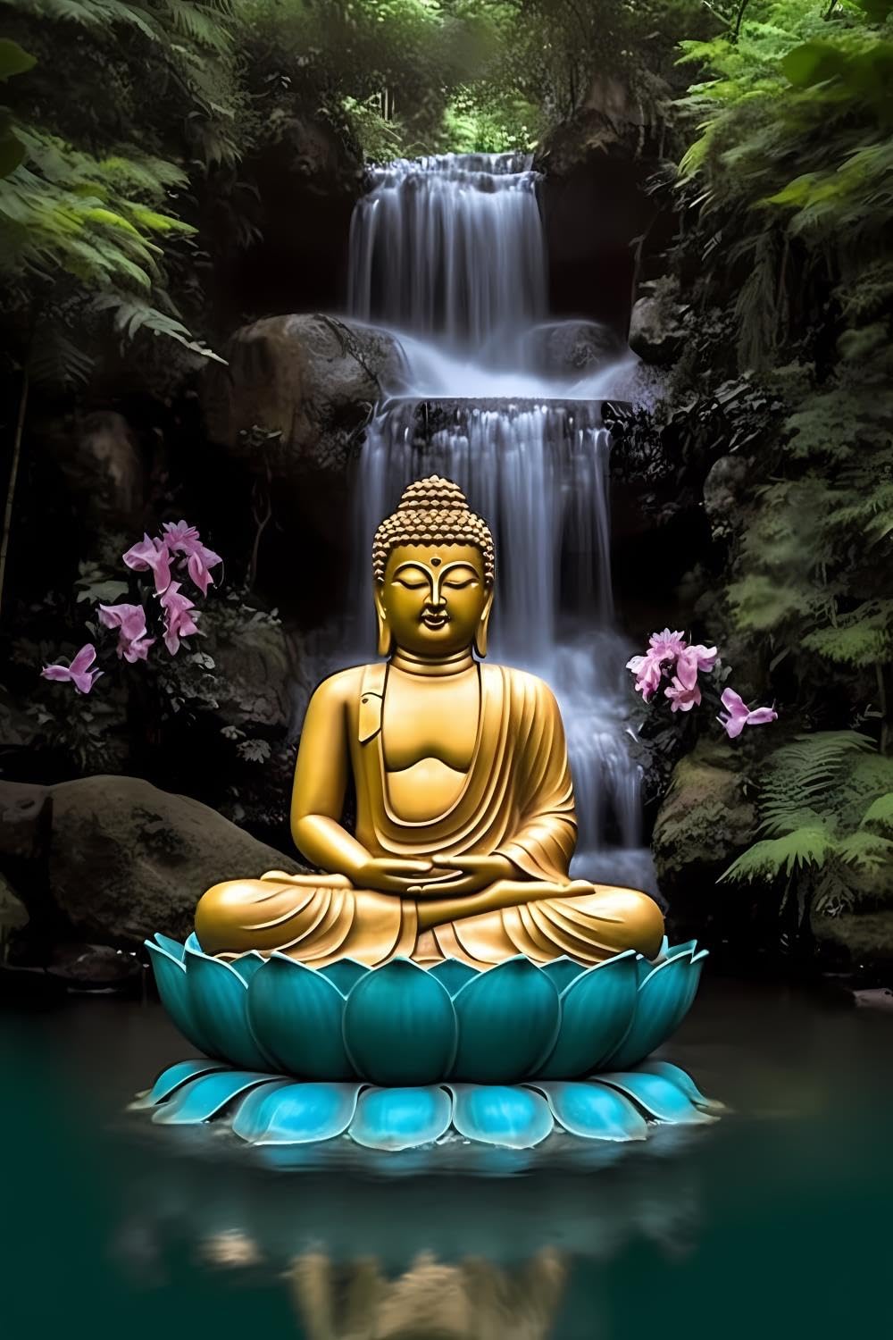 SOIOEOR 5D Buddhism Diamond Painting Kits for Adults,Buddha Statue Diamond Art Crafts Home Wall Decor Gift Round Diamond Dots 20x30 inch SOIOEOR