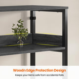 HAUOMS Bookshelf with 8 Fabric Drawers, 7-Tier Bookcase with Baffles Display Shelves, Industrial Large Book Shelf for Living Room Home Office, Grey HAUOMS