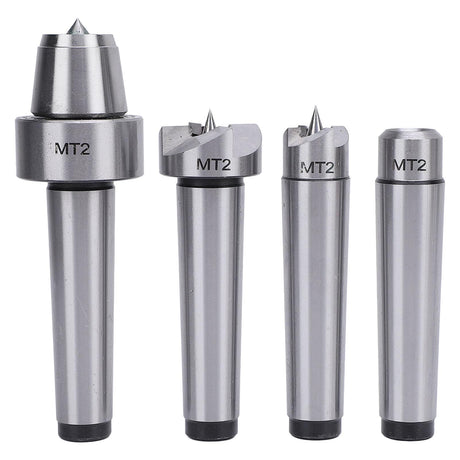 4 Pcs Lathe Drive Center Set, Heavy Duty Bearing, Lathe Live and Drive Center Set, MT2 Wood Lathe Live Center Drive Spur Cup Set with Extra Tips for Wood and Metal Processing Lathe Generic