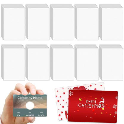 200 Pcs Sublimation Business Card Blanks Metal Aluminum Double Side Sublimation Business Cards Bulk Heat Press Transfer White Sublimation Cards Blank 3.4 x 2.1 x 0.01 Inch