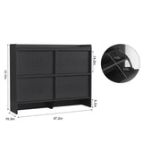 GarveeHome Shoe Cabinet with 4 Flip Drawers, Wooden Shoe Organizer Cabinet with Adjustable Shelf, Shoe Storage for Entryway, Hidden Shoe Cabinet for Hallway, Living Room, Black GarveeHome