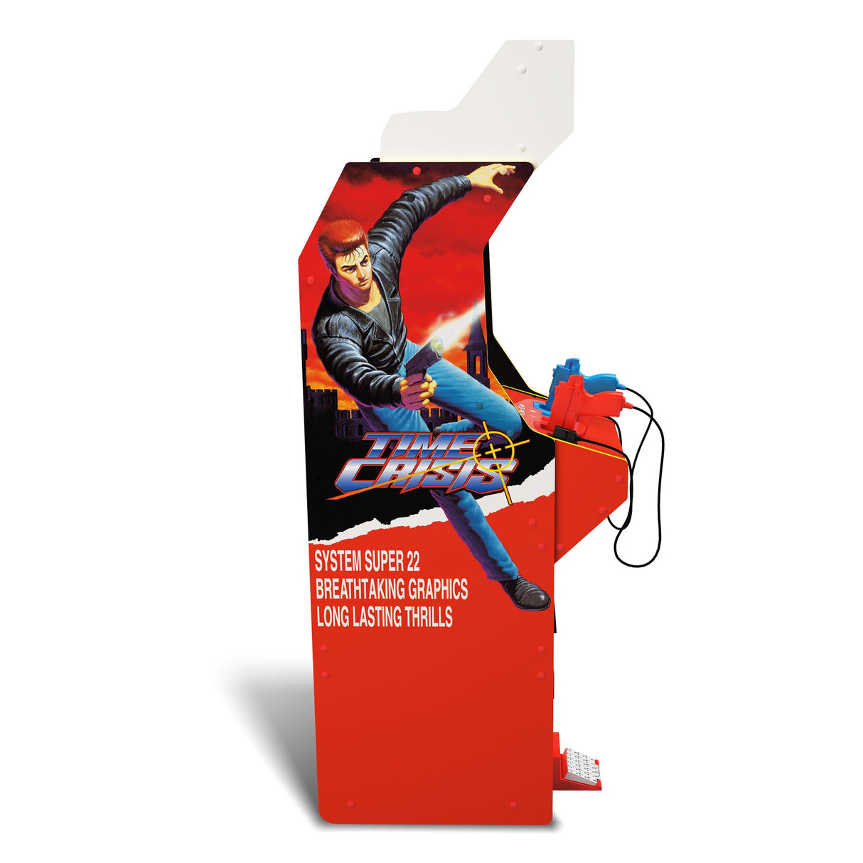 Arcade1Up 17-in High Resolution LCD Screen Multiplayer Time Crisis, Point Blank, & Steel Gunner Light Gun Arcade Machine w/ Stand Up Cabinet for Home ARCADE1UP