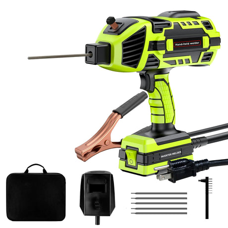 YesRight 110V 120Amp Welding Machine Handheld Portable ARC Welder Gun Hand Held Welder Machine with Digital Display IGBT Inverter 6 Variable Current Adjustment for 1/16''-1/8'' Welding Rods, Green YesRight
