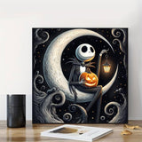 Halloween Diamond Art Kits for Adults,5D DIY Diamond Painting Kits Full Round Drills,Diamond Arts and Crafts Kits for Relax and Home Wall Decor 14X14 Inch MjhRcll