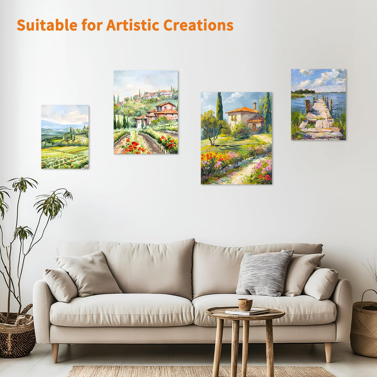 FIXWAL Canvas Boards for Painting 24pcs, with 8x10, 9x12, 11x14, 5x7 Canvases for Painting Art Paint Canvas Panels Gesso Primed Acid-Free Blank Canvas Boards Acrylics Oil Watercolor Paints Fixwal