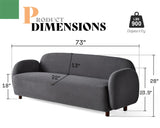 AMERLIFE Sofa, Curved Sofa with Deep Seat, 3 Seater Cloud Couch, Boucle Couch for Living Room, Grey AMERLIFE