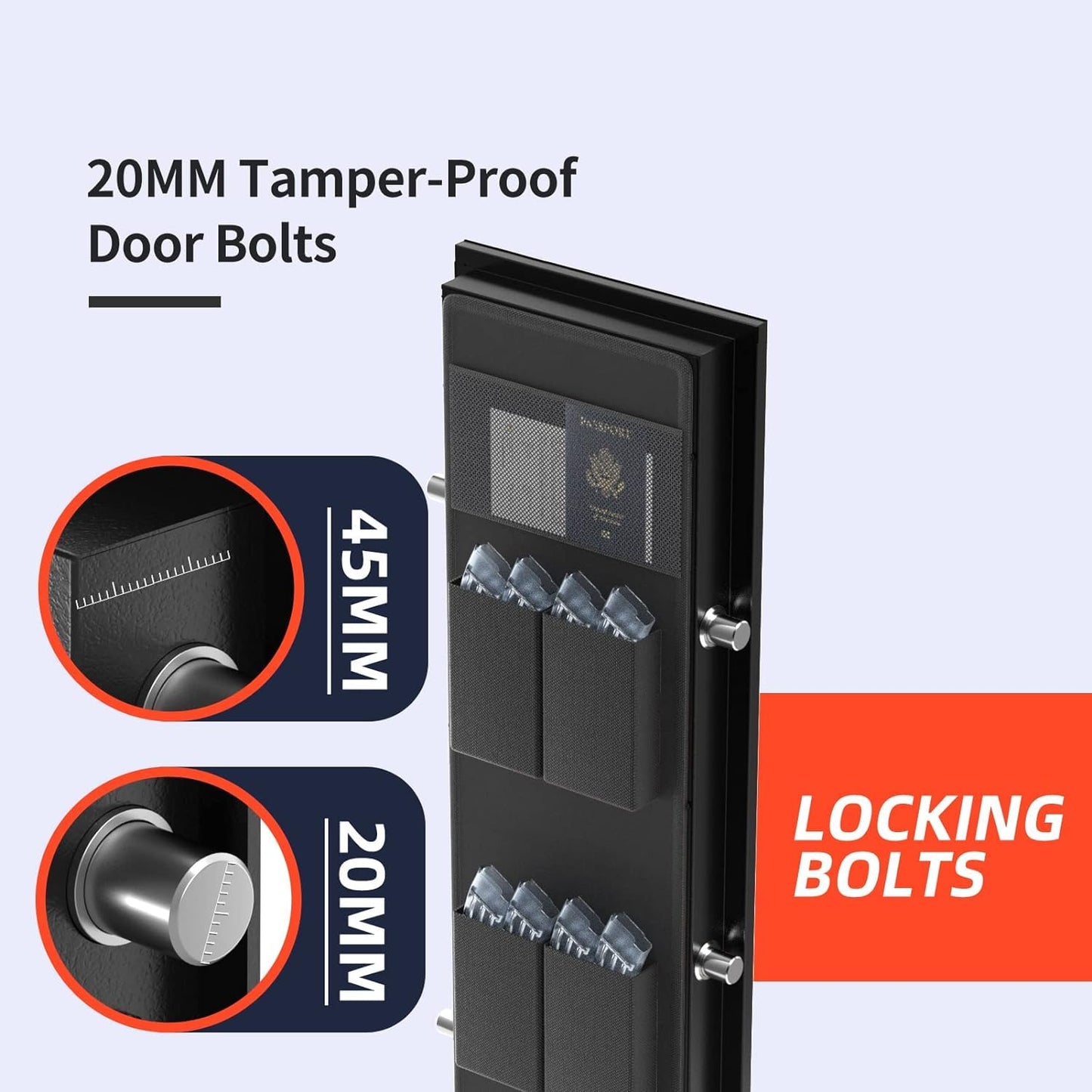 XDeer RS100 5-Gun Biometric Safe for Home Rifles and Pistols, No need to disassemble the gun accessories,Super space, with Power Outlet Kit and Removable Gun Rack, Heavy-Duty Rifle Safe (RS100)