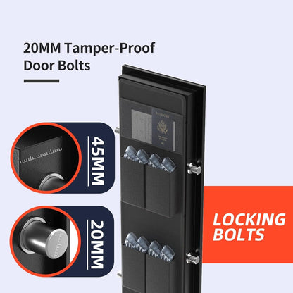 XDeer RS100 5-Gun Biometric Safe for Home Rifles and Pistols, No need to disassemble the gun accessories,Super space, with Power Outlet Kit and Removable Gun Rack, Heavy-Duty Rifle Safe (RS100)