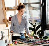 NEGEKFKX Halloween Paint by Numbers Kit for Adults Beginner,Horror Easy Adult Paint by Number Kits on Canvas DIY Painting for Beginners Art by Numbers for Home Wall Decor 16x12 Inch NEGEKFKX