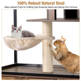 Cat Litter Box Furniture Enclosure 4 Levels Cat Tree Hidden Cabinet with Storage and Scratch,4 Tiers GUTINNEEN