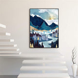 Hestarcul Diamond Painting Kit,Diamond Art Kits for Adults, Abstract Paint with Diamonds Round for Gift,Wall Decor(12x16) (Mountain Sunrise) Hestarcul