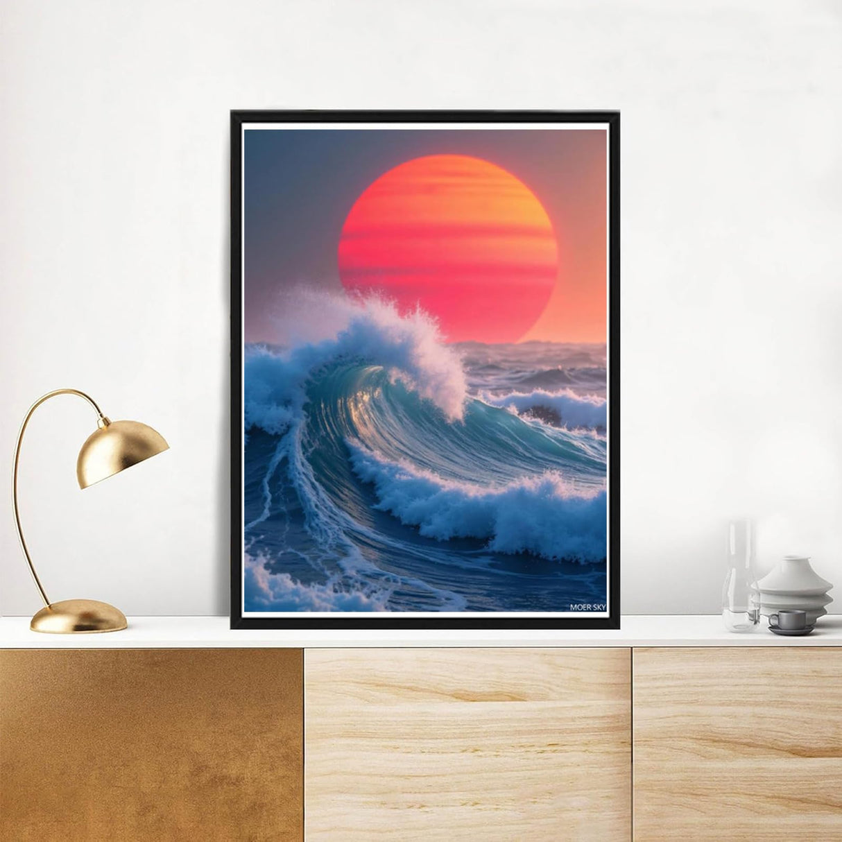 MOER SKY Diamond Art Kits for Adults Ocean Wave Sunset DIY Frameless Diamond Painting Kits for Adults Beginner, 12x16 in Diamond Painting Kit for Home Wall Decor MOER SKY