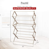 Peaceful Classics Wooden Laundry Rack - Amish Handmade Wooden Clothes Drying Rack - Foldable Drying Rack for Towel, Blanket, Linen Household Essentials - for Indoor Or Outdoor Use (52" x 36" x 16") Peaceful Classics