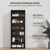 Casaphoria 82" H Wooden Bookcase, Heavy Duty Bookshelves, 6-Tier Wide Bookshelf with Large Storage Space for Home Office, 82" H x 31" W x 16" D, 130Lb, Black Casaphoria