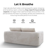 LIKIMIO 71" Loveseat Sofa in a Box - Plush Corduroy Deep Seat Couch, No Assembly Required, Space-Saving Design for Compact Living Room, Apartment, Home Office, Beige LIKIMIO
