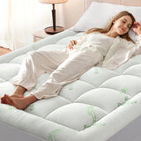 Anluoer Memory Foam Mattress Topper Queen for Back Pain, Rayon Derived from Bamboo Pillow Top Mattress Topper for Hot Sleepers,Cooling Mattress Pad with 8-21" Deep Pocket, 60x80 Inches, White Anluoer