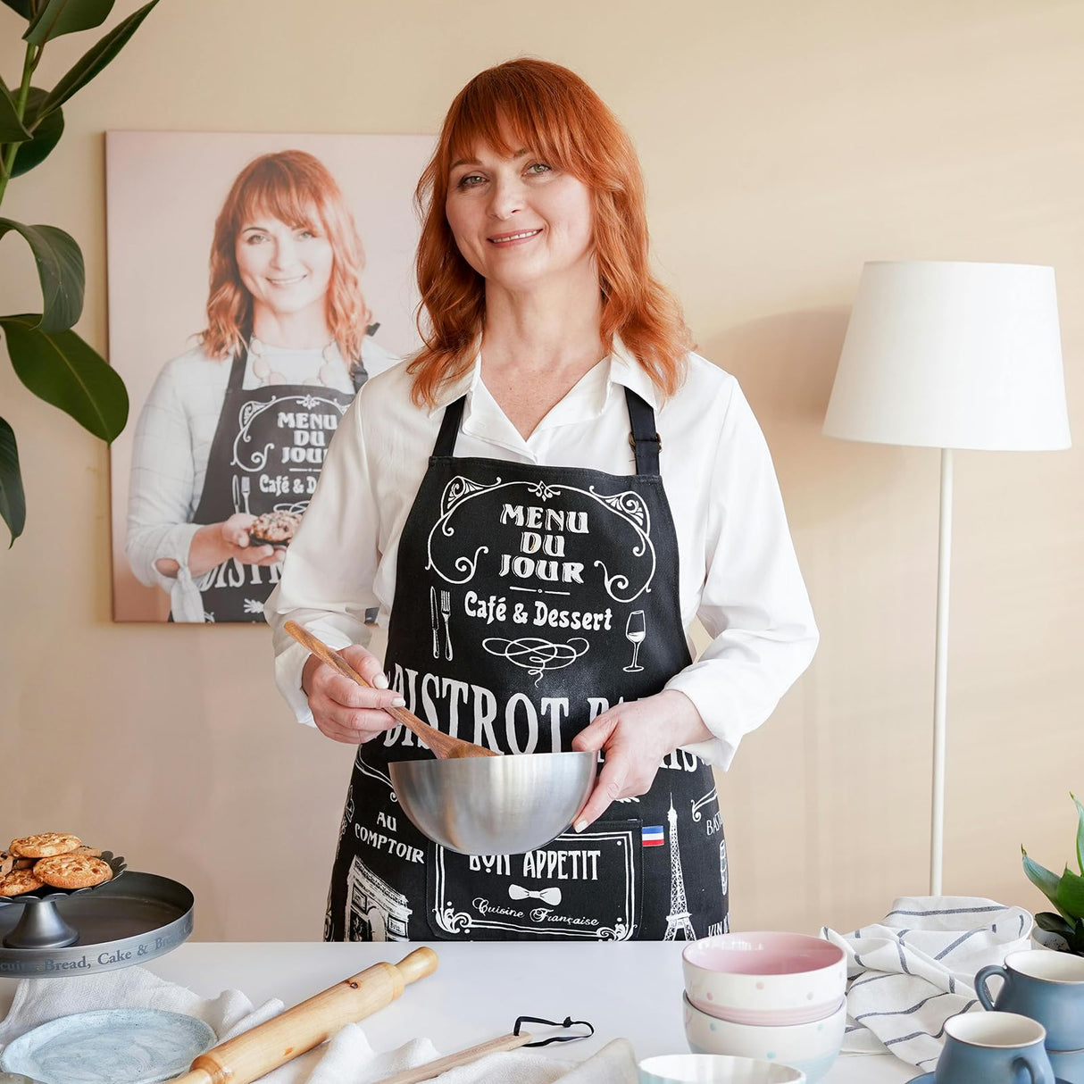 HAKSEN 2PCS Wooden Cooking Spoons, Wooden Kitchen Utensil Large Cooking Spoon for Cooking Serving Mixing HAKSEN