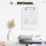 Hongri Plastic Clipboard, White 8.5x11" Clipboard, A4 Letter Size Clipboards for Nurses, Students, Office and Women, Clipboard with Pen Holder and Low Profile Clip, Size 12.5 x 9 Inch(White) Hongri