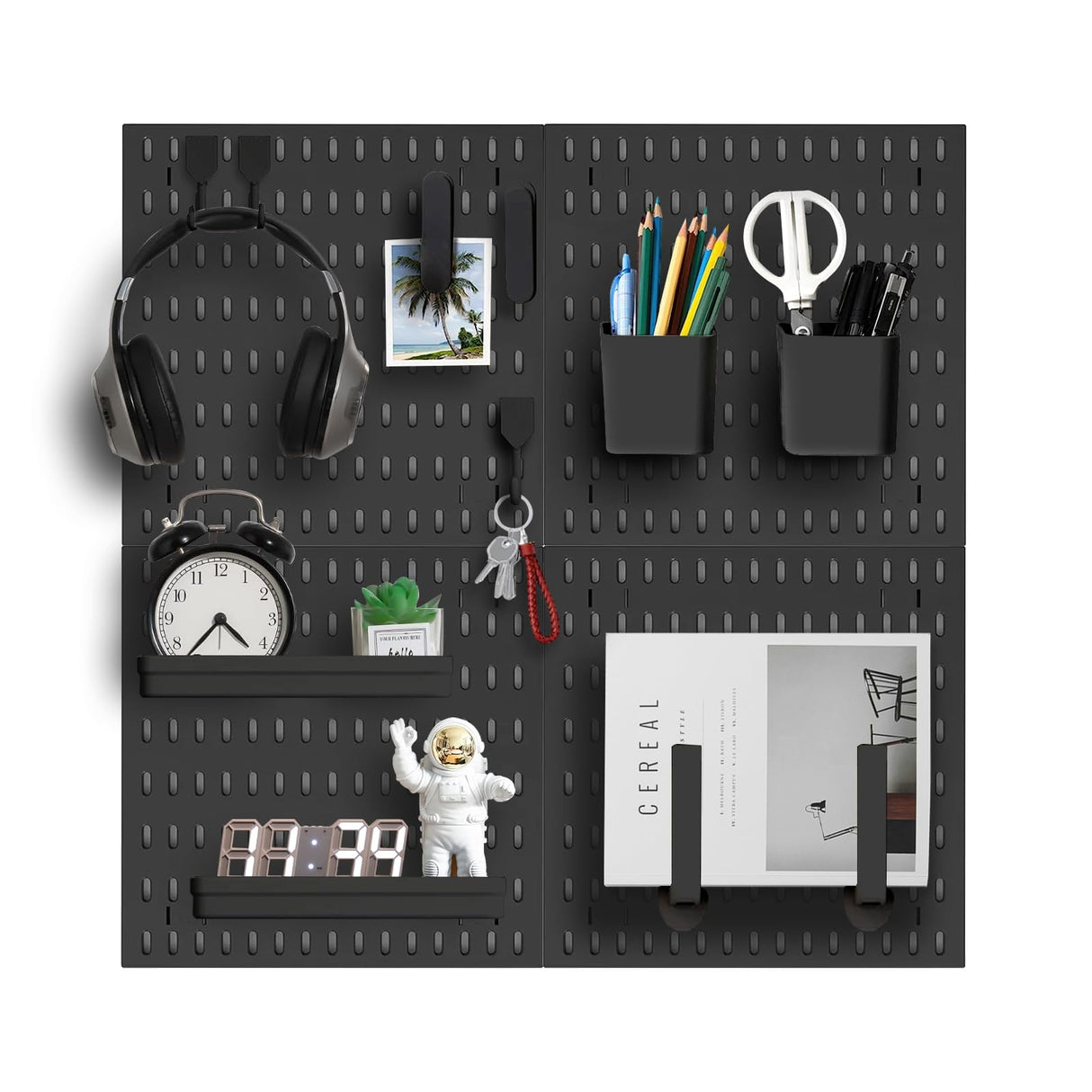 Zestify Revamp Your Space With A Versatile Pegboard Kit - Effortlessly Organize Home, Office, And Gaming Setup With Customizable Hanging Solutions (Black) Zestify