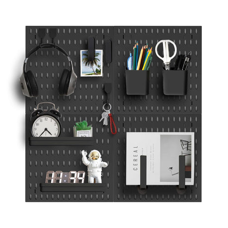 Zestify Revamp Your Space With A Versatile Pegboard Kit - Effortlessly Organize Home, Office, And Gaming Setup With Customizable Hanging Solutions (Black) Zestify