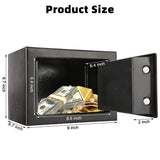 Digital Electronic Money Safe, Steel Security Lock Box with Keypad, Office Hotel Business Jewelry Gun Cash Safe, 0.23 Cubic Feet, 9.06" W x 6.69" D x 6.69" H（black） CDC DIGI