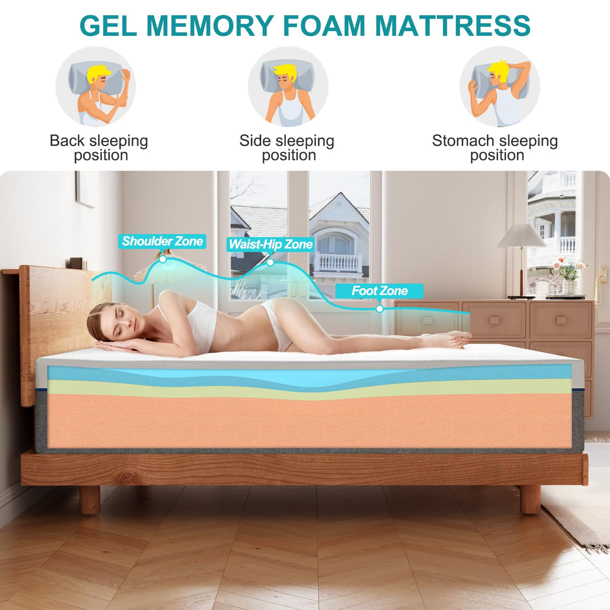 Twin Mattress 6 Inch Twin Gel Memory Foam Mattress,Twin Size Mattress in a Box, Medium Firm, Mattresses Twin Size Twolike