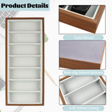 Homeanda Wooden Sunglasses Organizer Tray, Eyeglasses Display Case, Sun Glasses Storage Box, Eyewear Jewelry Tray, Wood Frame Glasses Holder (7 Grids) Homeanda