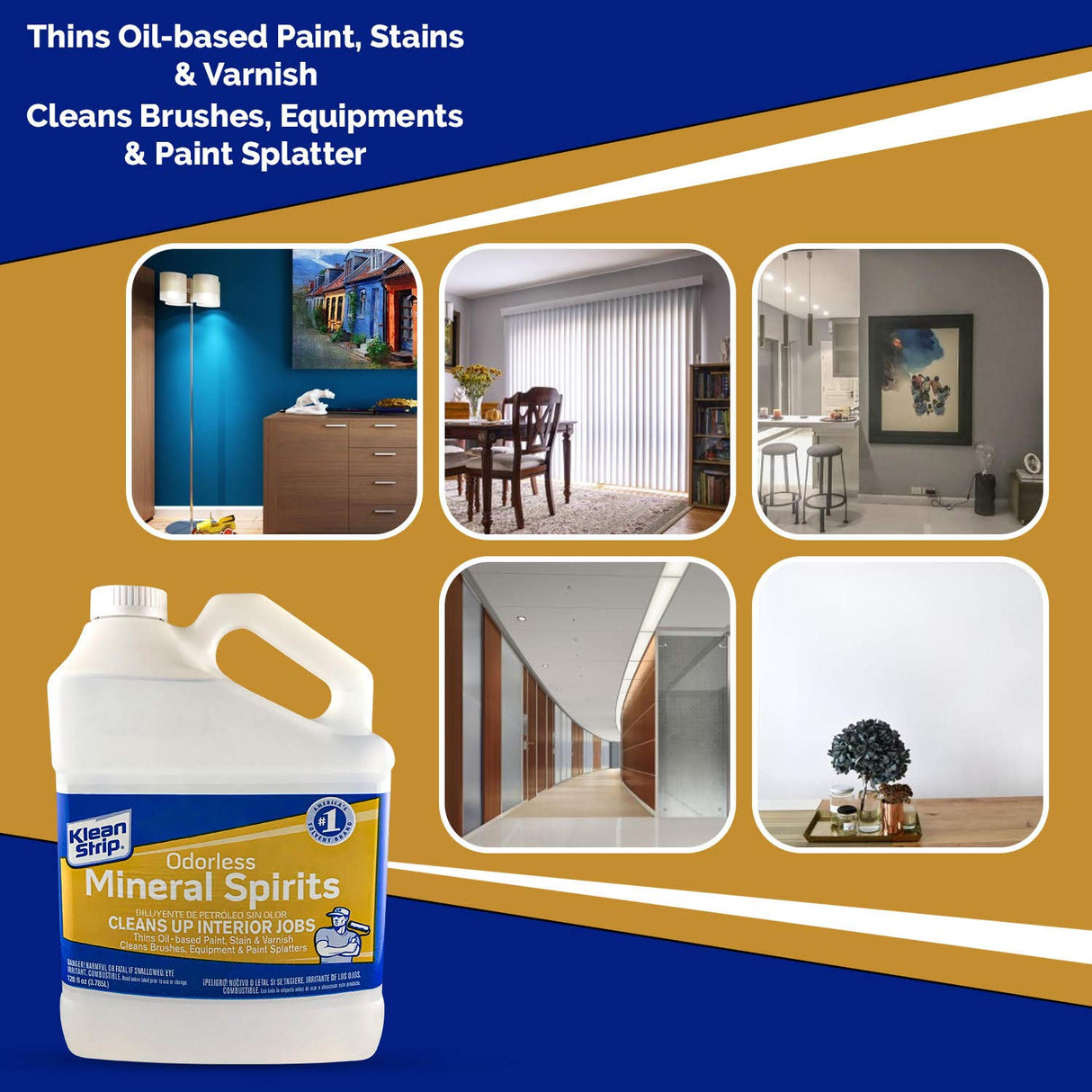 KLEAN-STRIP GKSP94214 Odorless Mineral Spirits, 1-Gallon KLEAN-STRIP