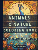 Animals and Nature Coloring Book - Stained Glass Edition: Adult & Kids Coloring Book with Animals, Landscapes, Trees, Flowers, in Bold Stained Glass Style, For Relaxation and Stress Relief WoodArtSupply