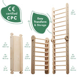 Goodevas Swedish Ladder Indoor Kids Gym - Montessori Play Gym Climbing Set - Wooden Indoor Playground Climbing Toys for Toddlers 1-3 Goodevas