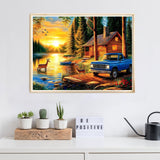 Diamond Art Kits for Adults Beginner- Deer Forest DIY Modern Diamond Painting Kits 5D Diamond Dots Gem Art Crafts with Tools- Round Full Drill Funny Crafts for Home Wall Decor&Gift-12x16 inch Fairyland JinWenn