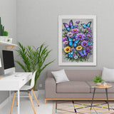 Butterfly Flower Diamond Art Painting Kits for Adults - Full Drill Diamond Dots Paintings for Beginners, Round 5D Paint with Diamonds Pictures Gem Art Painting Kits DIY Adult Crafts Kits 12x16inch Legrace