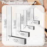 Machinist Square Set 2, 3, 4, 6 Inch, Atarvana Mechanical Steel High Precision Square, Harden Carbon Steel Engineer Square, 90 Degree Wide Base Square, L-Type Right Angle Ruler Tool for Woodworking Atarvana