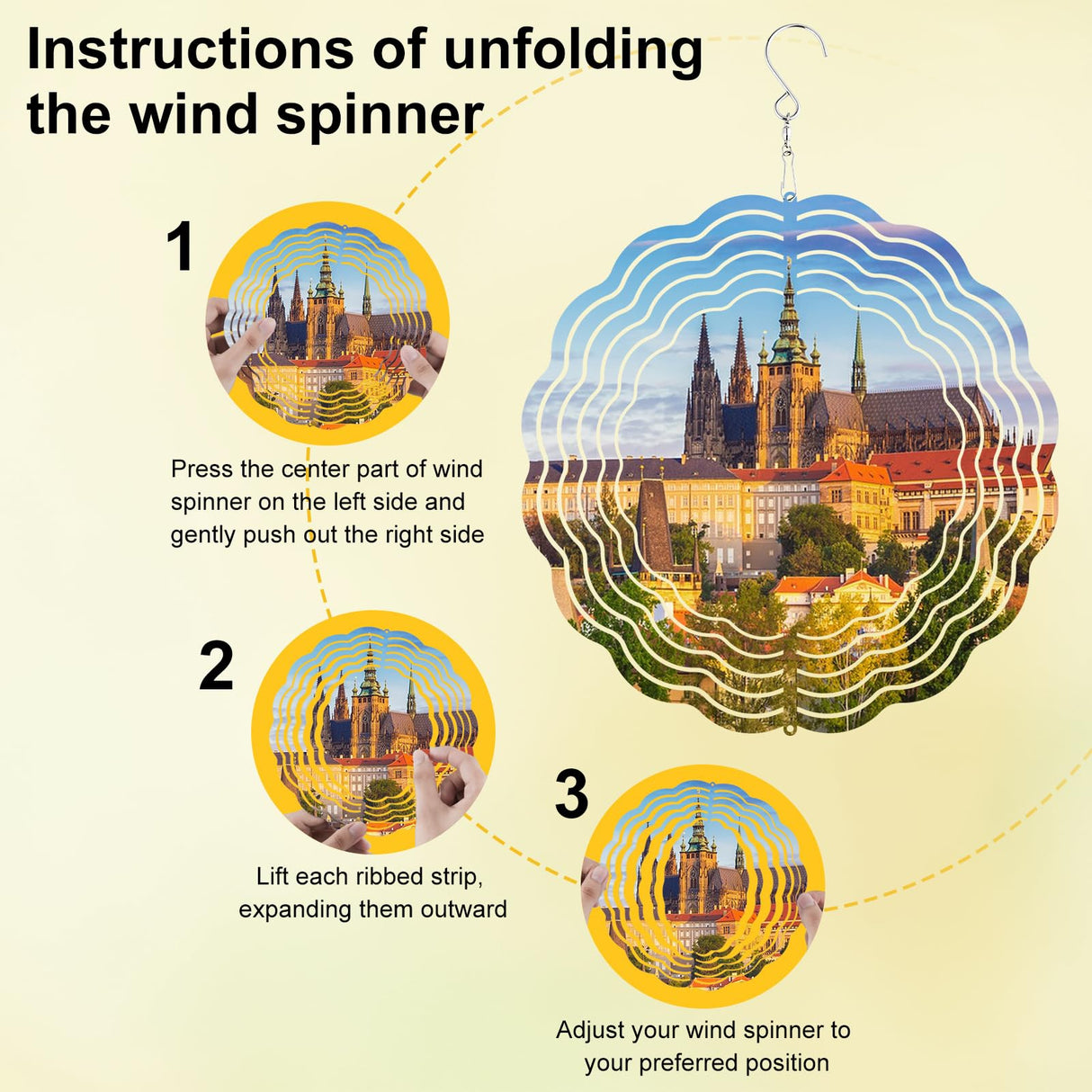 Bouiexye 12 Pack Sublimation Wind Spinner 8 Inches Blanks 3D DIY Wind Sculptures Stainless Aluminum Hanging Ornaments Wind Powered Kinetic Trim Decor for Yards Gardens Windows Porch Bouiexye