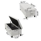 Christopher Knight Home Mission Fabric Storage Ottoman, Light Grey Christopher Knight Home