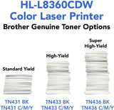 Brother Business Color Laser Printer, HL-L8360CDW, Wireless Networking, Automatic Duplex Printing, Mobile Printing, Cloud Printing, Amazon Dash Replenishment Ready,White Brother